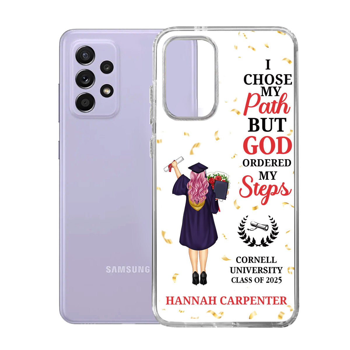 I Chose My Path But God Ordered My Steps | Personalized Clear Silicone Phone Case
