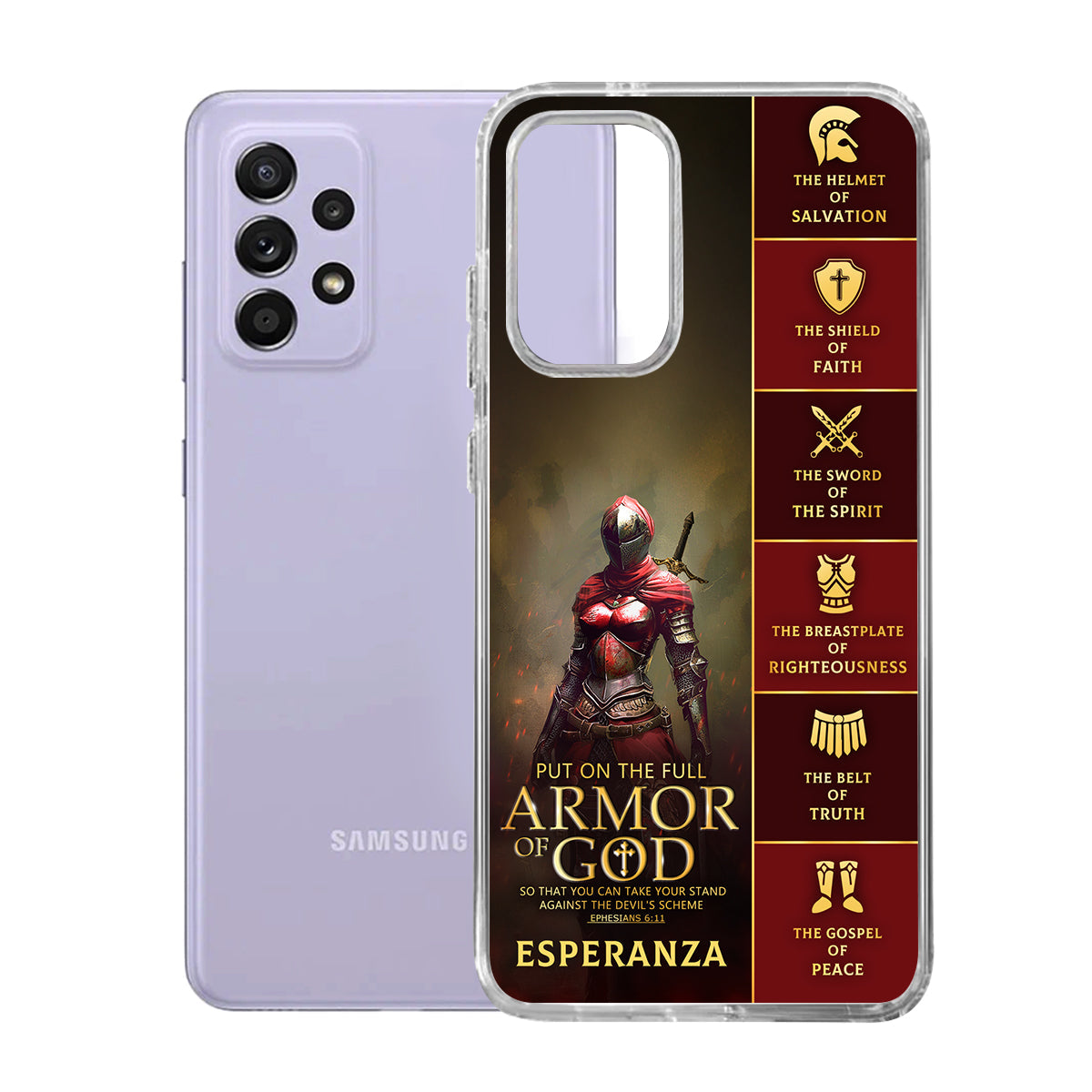 Armor Of God  | Personalized Clear Silicone Phone Case
