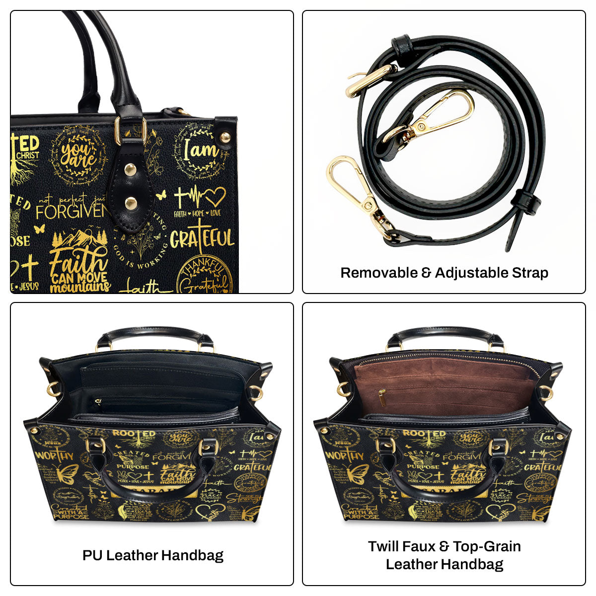 Rooted In Christ | Personalized Leather Handbag