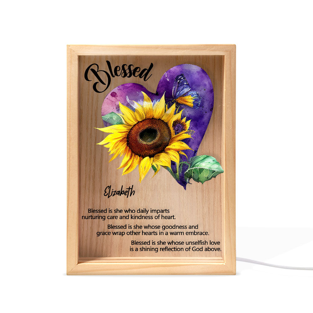 Personalized Frame Light Box | Blessed Is She - Desk Decor Keepsake
