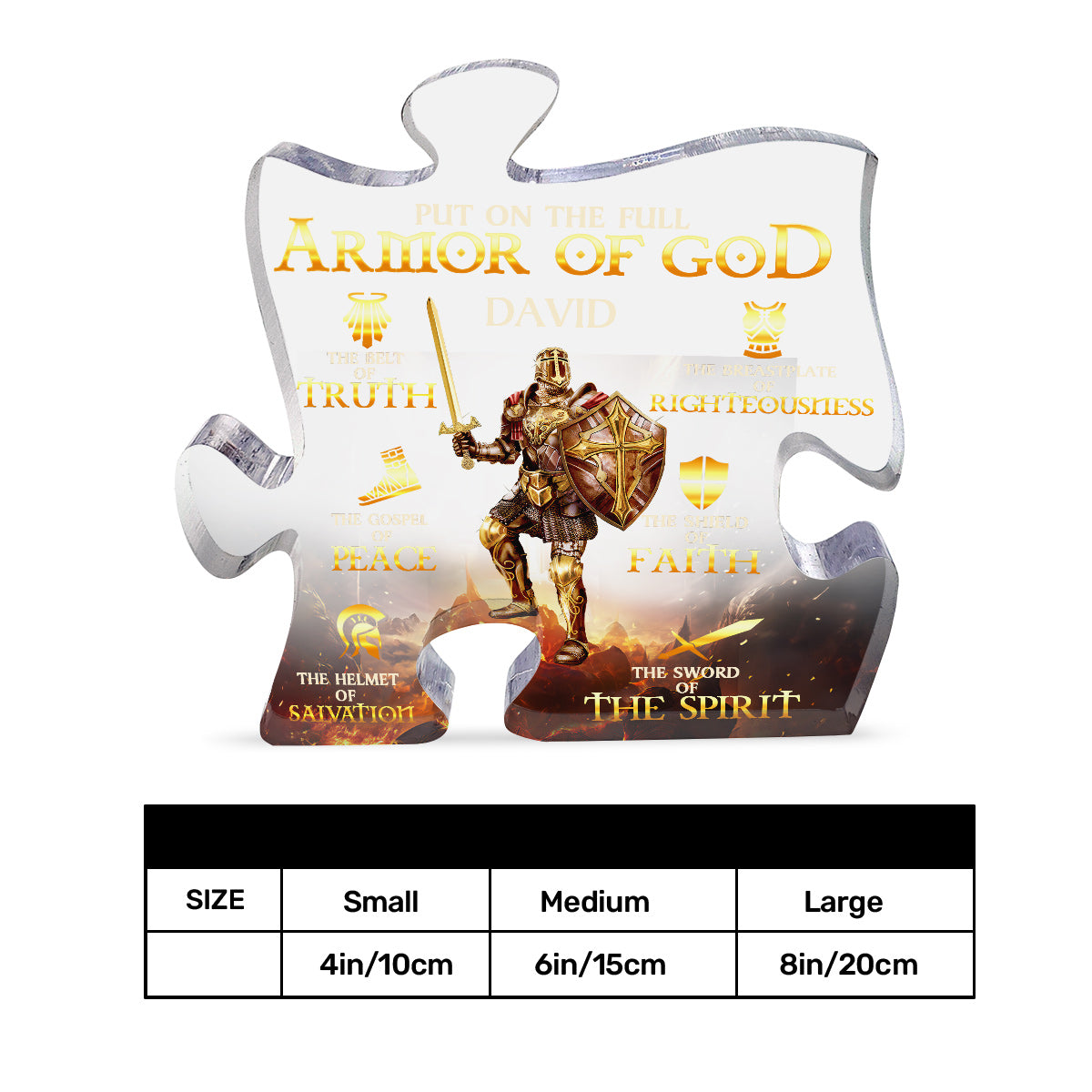 Put On The Full Armor Of God | Personalized Custom Shaped Squared Acrylic Plaque JSAPPPM1575M