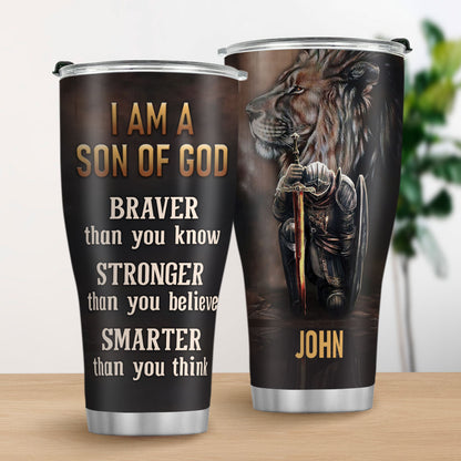 Jesuspirit | I Am A Son Of God | Spiritual Gift For Men | Personalized Stainless Steel Tumbler SSTHN155B