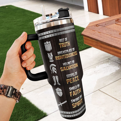 Put On The Full Armor Of God | Personalized Stainless Steel Tumbler JSSSTM1023