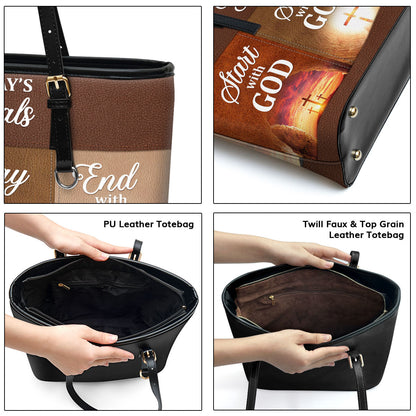 Today‘s Goals: Stay With God - Unique Large Leather Tote Bag NUH272