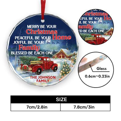 Blesses Be Each One | Personalized 1-Side Round Glass Ornament JSURGOPPT2768L