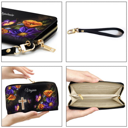 Jesuspirit | Personalized Leather Clutch Purse | Trust In The Lord With All Your Heart | Proverbs 3:5 CPH22