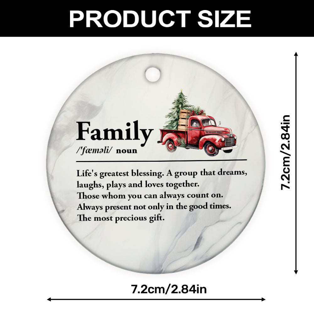 Family Definition | Personalized Round Shaped Ceramic Ornament JSRSCOPT2752L