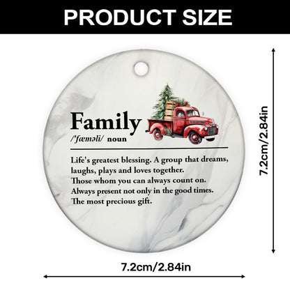 Family Definition | Personalized Round Shaped Ceramic Ornament JSRSCOPT2752L