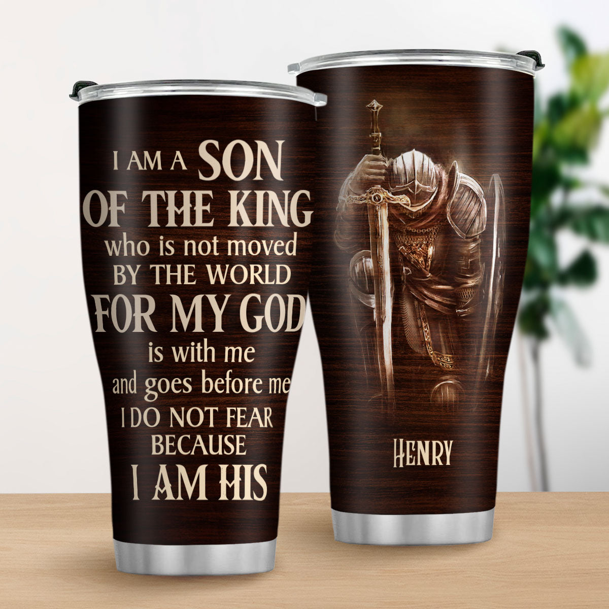 Jesuspirit | Personalized Stainless Steel Tumbler | For My God Is With Me And Goes Before Me | Spiritual Christian Inspirational Gift SSTM317D