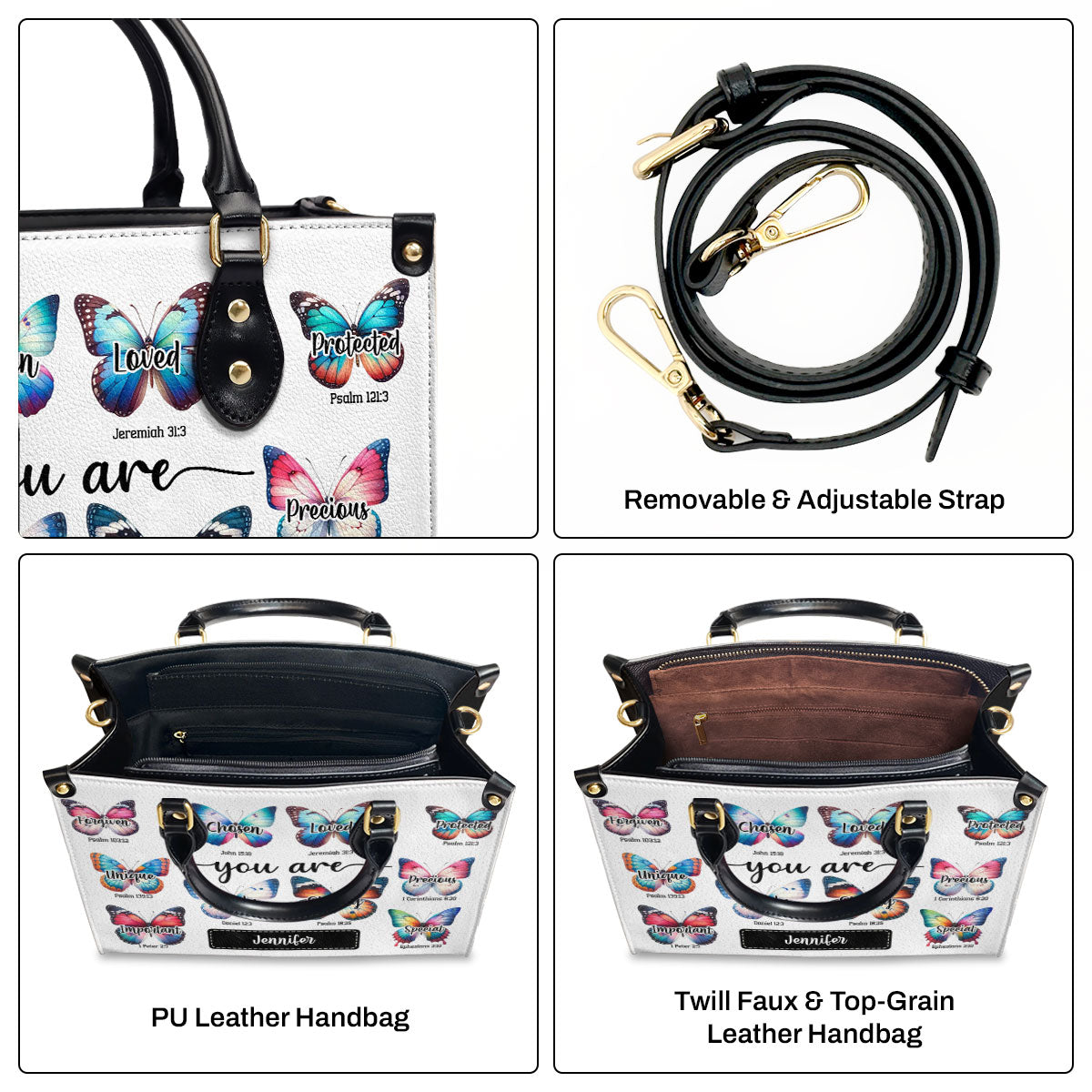 Jesuspirit | Personalized Leather Handbag With Zipper | You Are LHBHN901