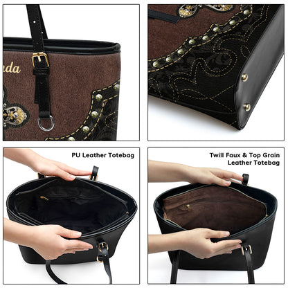 Unique Cross Large Leather Tote Bag HM368