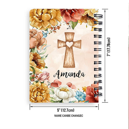 Jesuspirit | Personalized Flower Spiral Journal | Proverbs 31:25 | Spiritual Gifts For Christian Women SJHN651