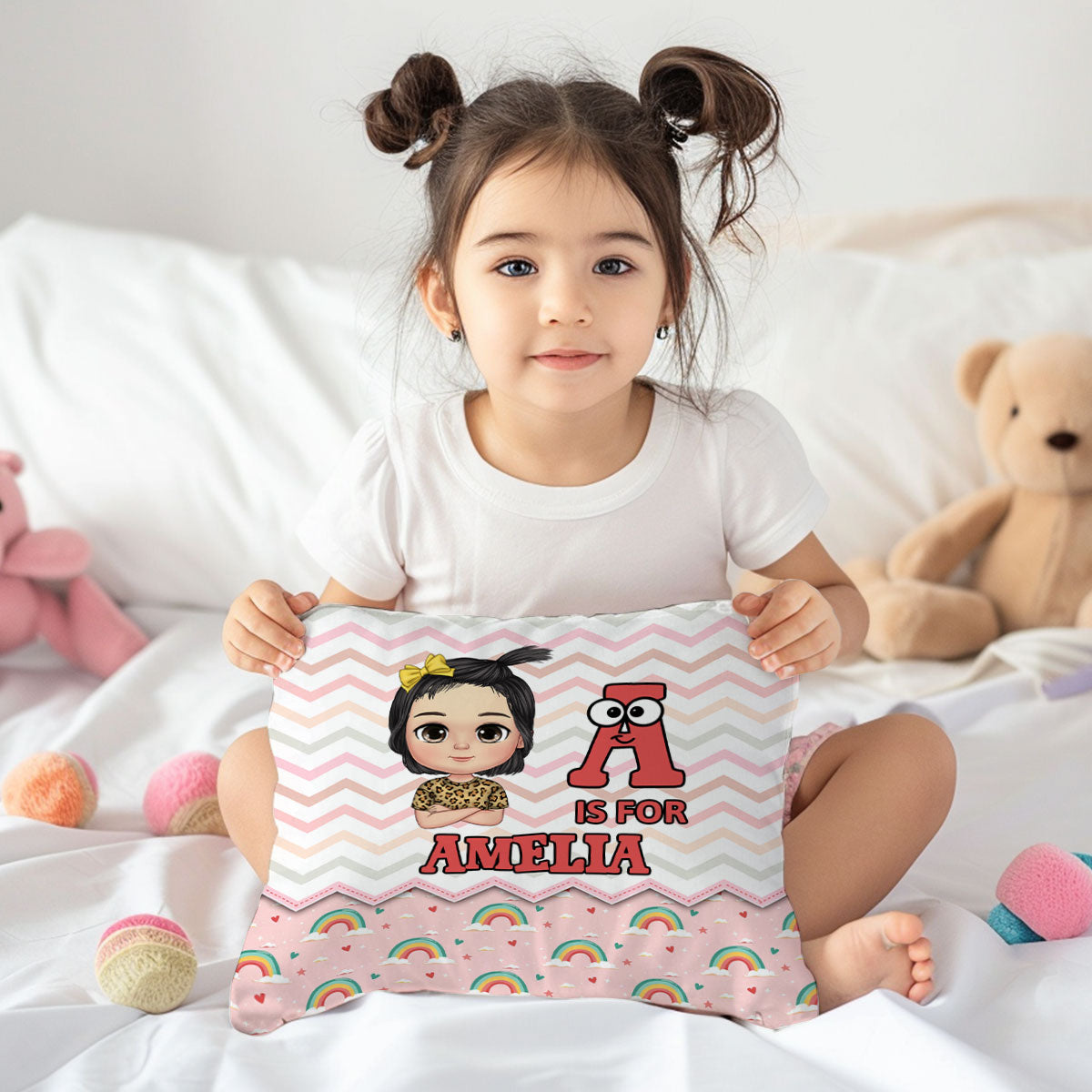 School Kid's Name | Personalized Crystal Velvet Pillow JSPILWPT1250L