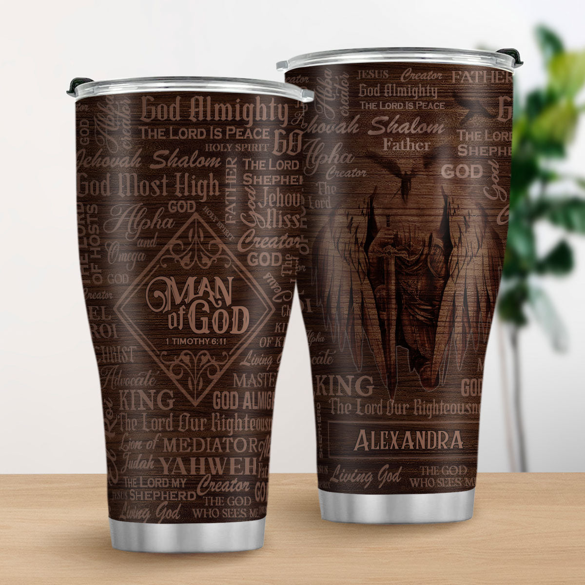 Jesuspirit | Personalized Stainless Steel Tumbler | Man Of God | Faith Christian Bible Scripture Prayer Gifts SSTM503