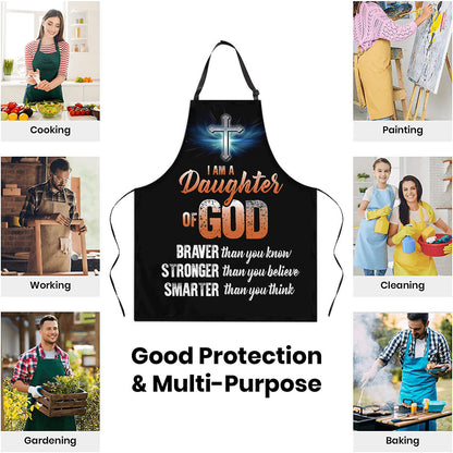 Apron With Neck Strap | Lion And Cross | I Am A Daughter Of God