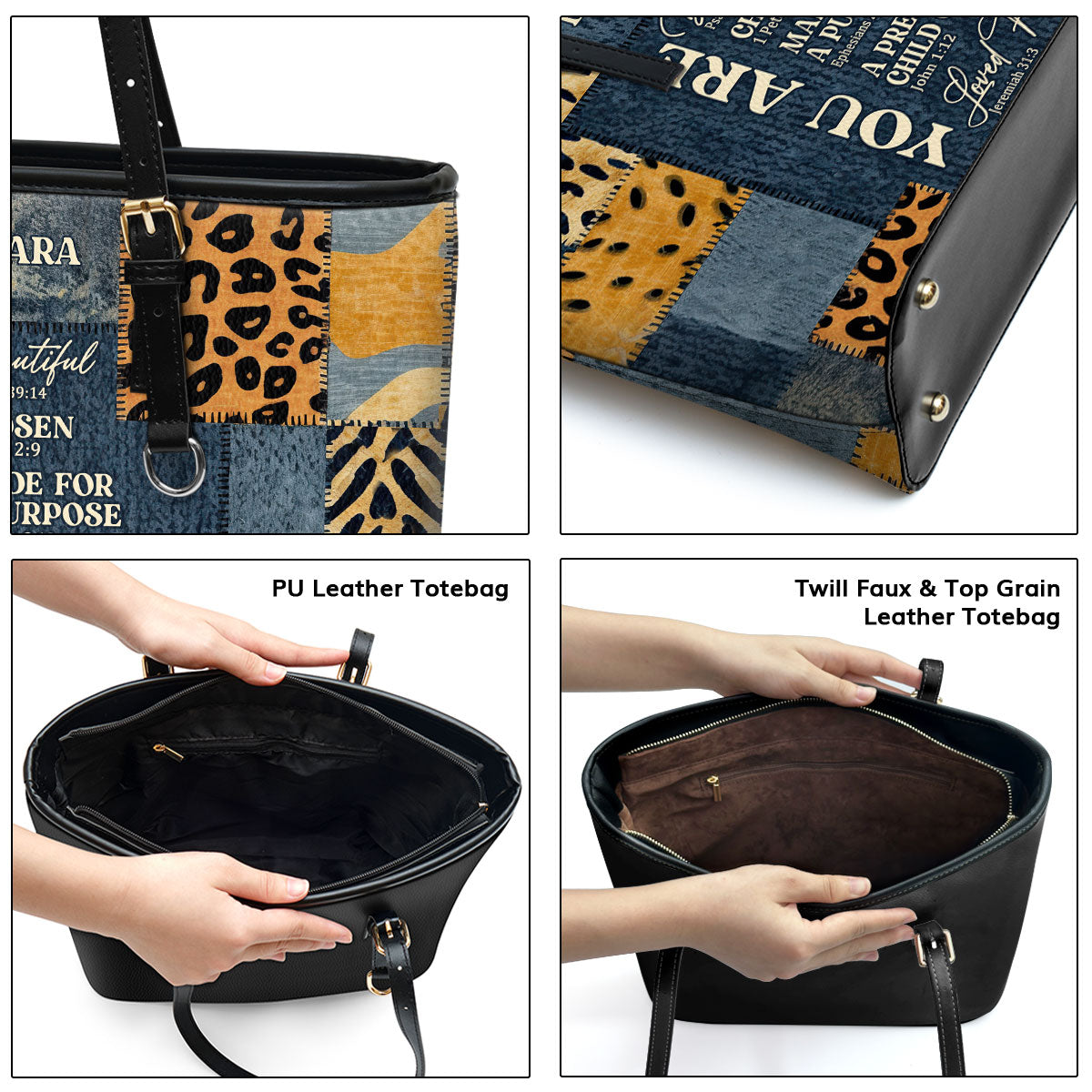 Jesuspirit | Personalized Leather Tote Bag | You Are Beautiful LLTBM720