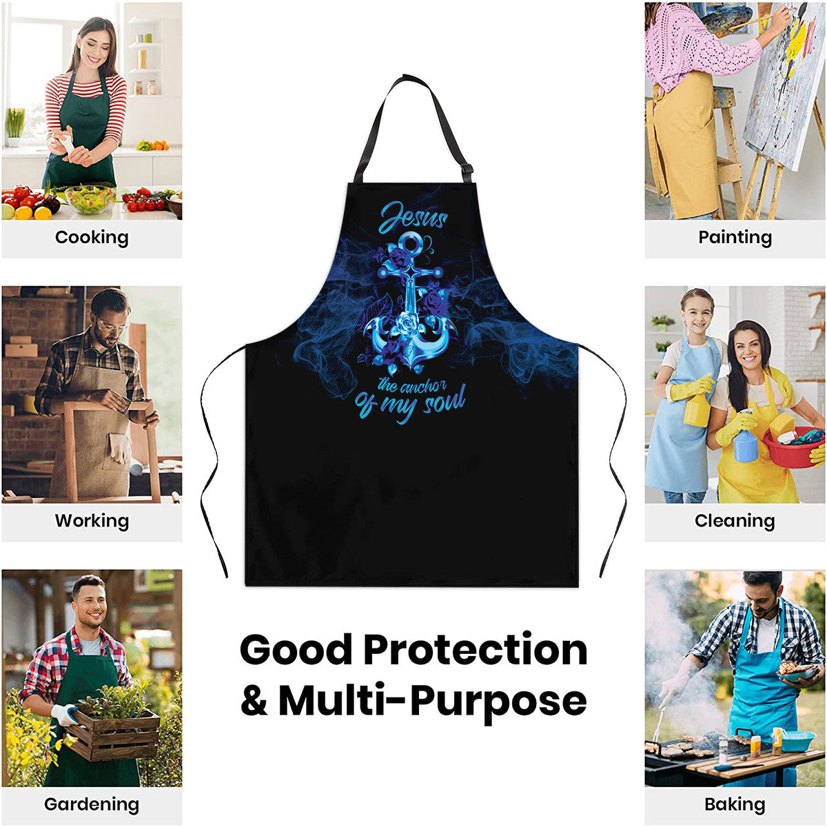 Apron With Adjustable Neck Strap | Jesus The Anchor Of My Soul