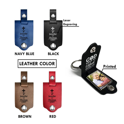 God Knew My Heart Needed You - Leather Photo Keychain LPKM07