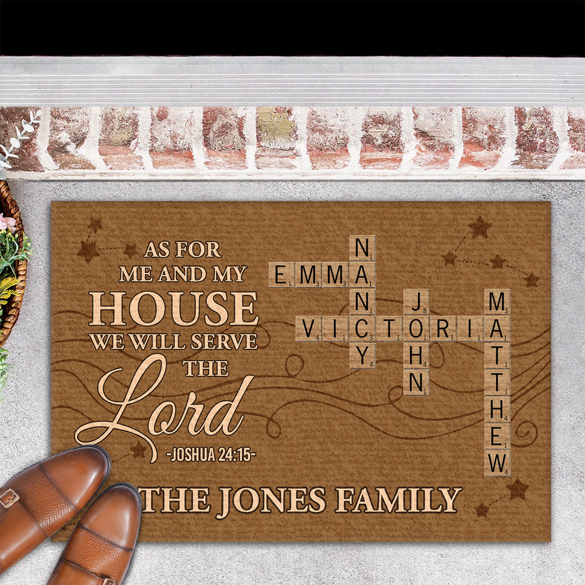 As For Me And My House We Will Serve The Lord | Personalized Doormat