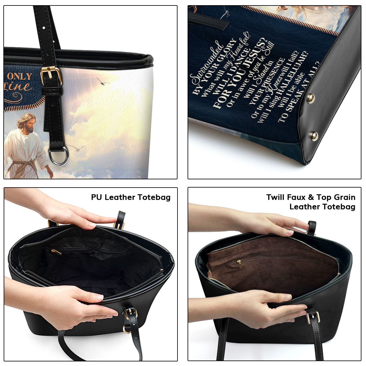 I Can Only Imagine | Personalized Large Leather Tote Bag LLTBM737