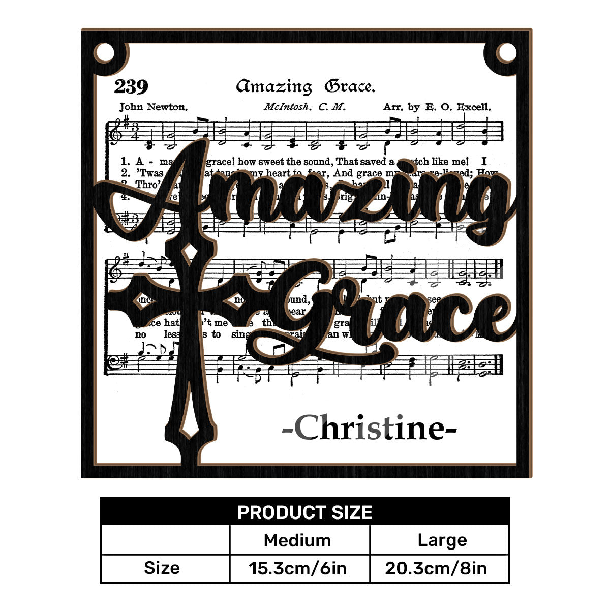 Amazing Grace | Personalized Window Hanging Suncatcher JSWHSCPT1611M