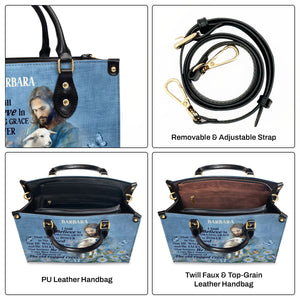 Jesuspirit | Personalized Leather Handbag With Zipper | Jesus I Still Believe In Amazing Grace LHBM742
