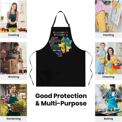 Jesuspirit Apron With Adjustable Neck Strap | Thoughtful Gift For Christians | I Can Only Imagine | Butterfly And Faith Cross HN157