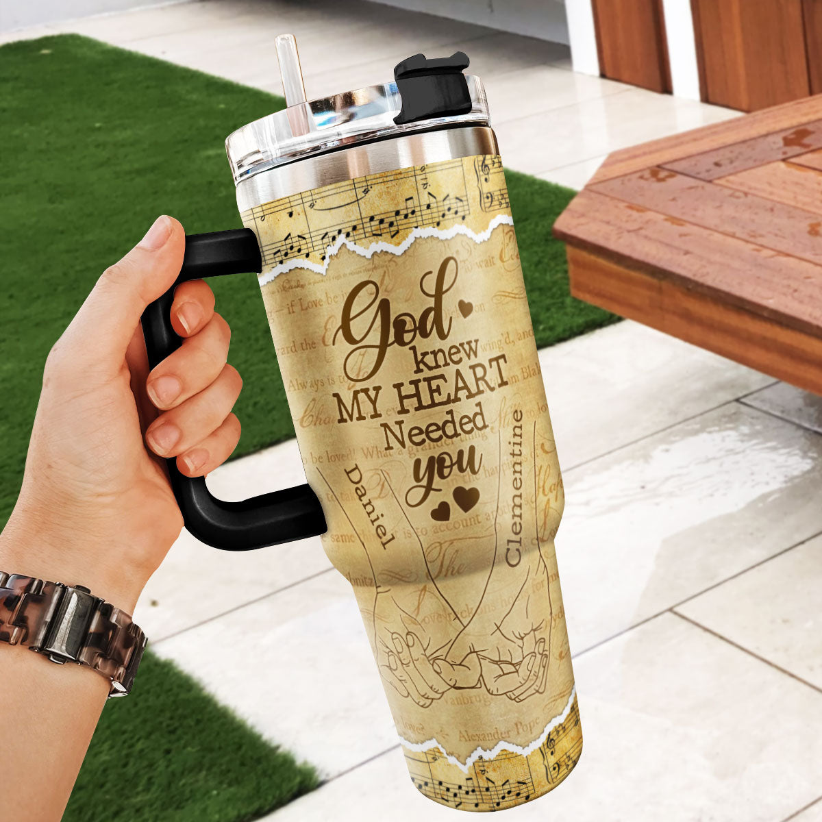 God Knew My Heart Needed You | Personalized Stainless Steel Tumbler