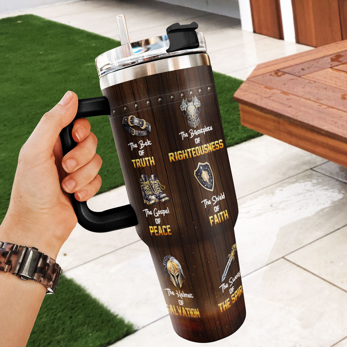 Put On The Full Armor Of God | Personalized Stainless Steel Tumbler JSSSTM1026