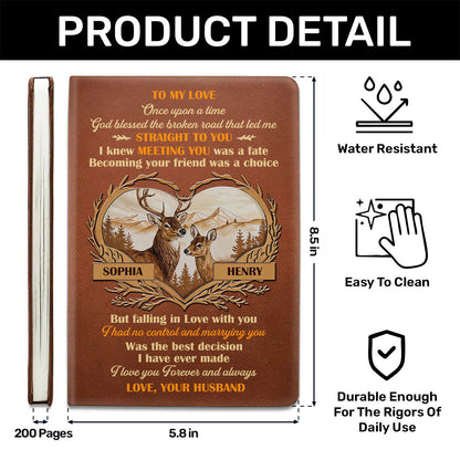 God Blessed The Broken Road That Led Me Straight To You | Personalized Leather Cover Notebook