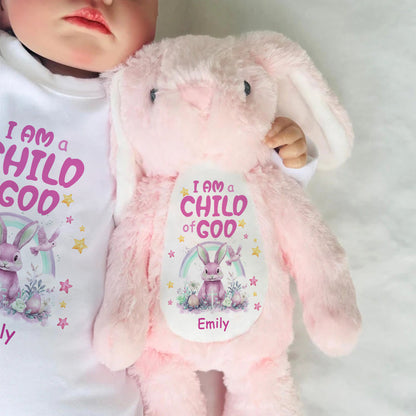 I Am A Child Of God | Personalized Stuffed Bunny