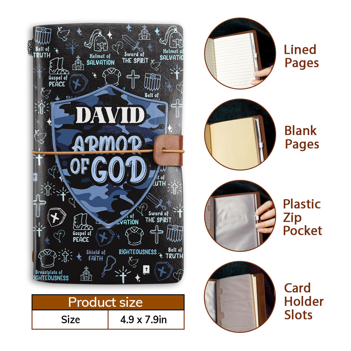 Armor Of God | Personalized Leather Bound Journal JSLBJPT926T