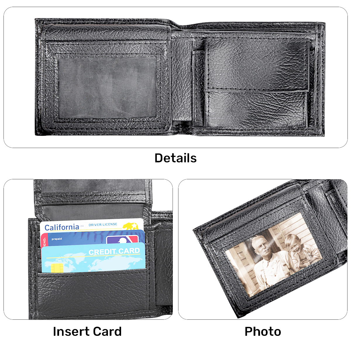 His Children Are Blessed After Him | Personalized Leather Folded Wallet