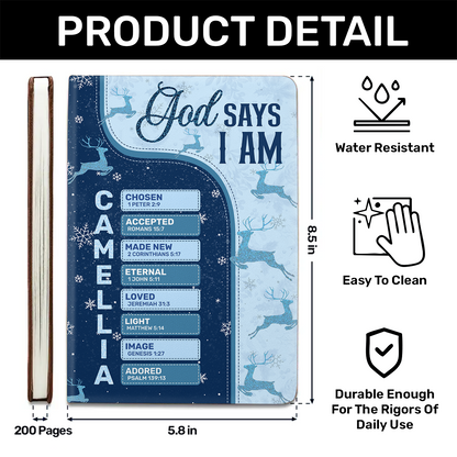 God Says I Am | Personalized Leather Cover Notebook