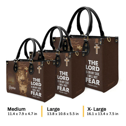 Special Personalized Lion Leather Handbag - The Lord Is On My Side H04