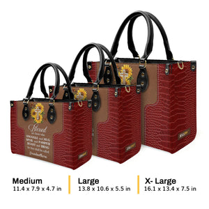 Lovely Personalized Sunflower Leather Handbag - Blessed Are Those Who Spoil And Pamper NUH329