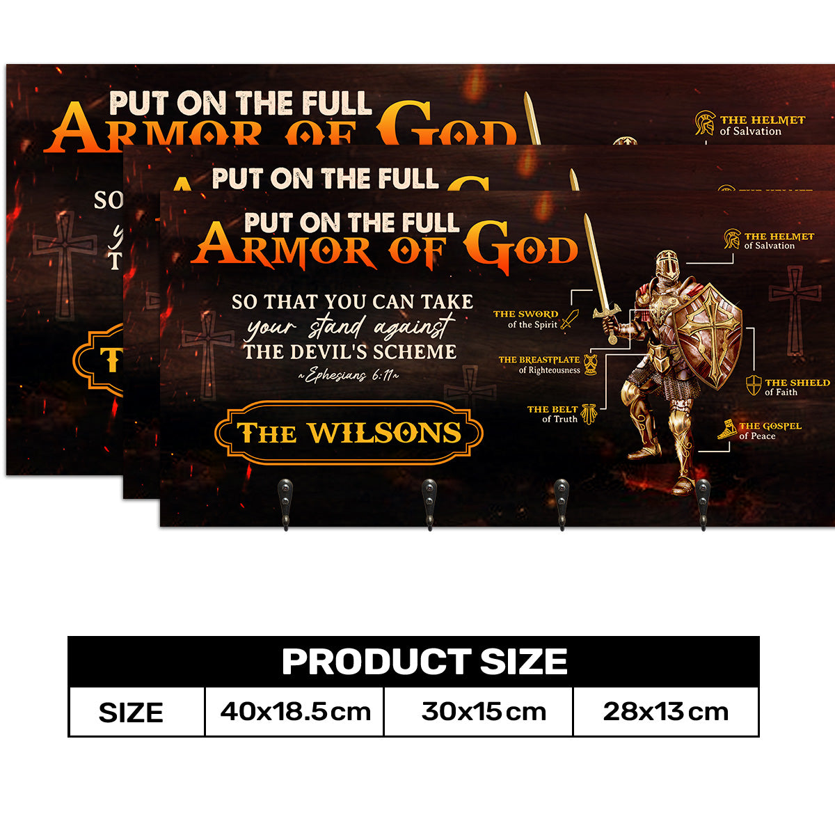 Put On The Full Armor Of God | Personalized Key Holder JSUWKHCSPT1744TA