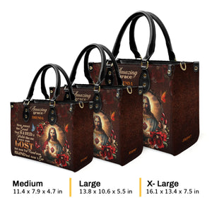 Jesuspirit | Personalized Leather Handbag With Zipper | Jesus Amazing Grace LHBM740