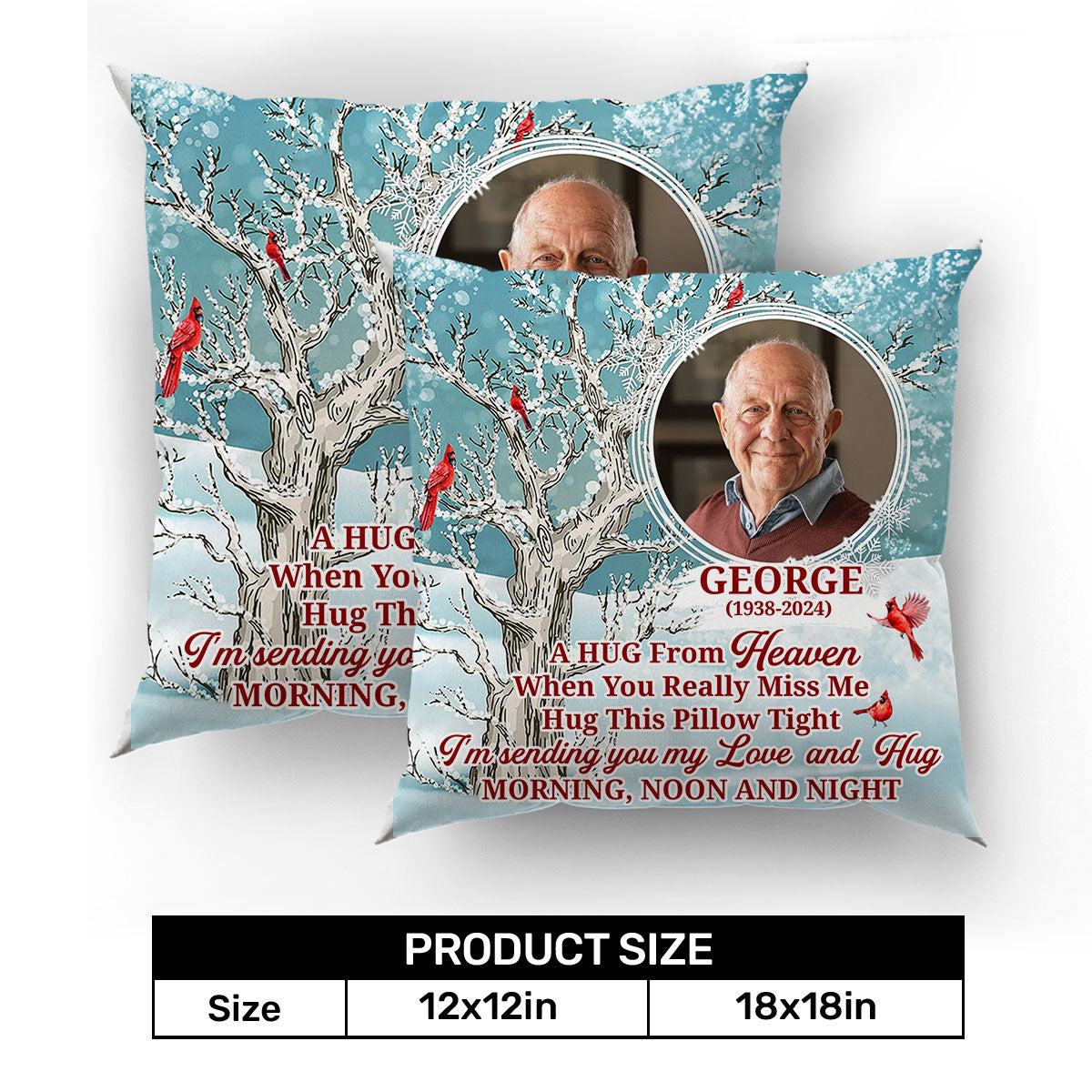 A Hug From Heaven | Personalized Crystal Velvet Pillow