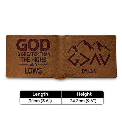 God Is Greater Than The Highs And Lows | Personalized Folded Wallet For Men JSLFWH863