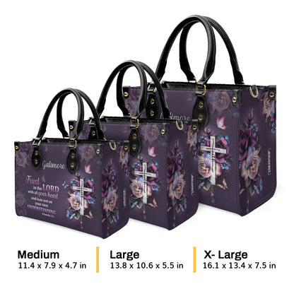 Beautiful Personalized Leather Handbag - Trust In The Lord With All Your Heart HH175F