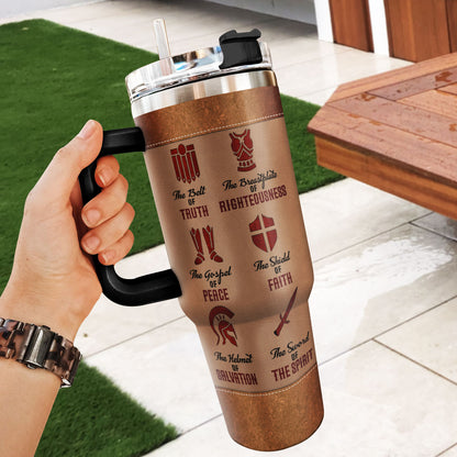 Put On The Full Armor Of God | Personalized Stainless Steel Tumbler JSSSTM1025