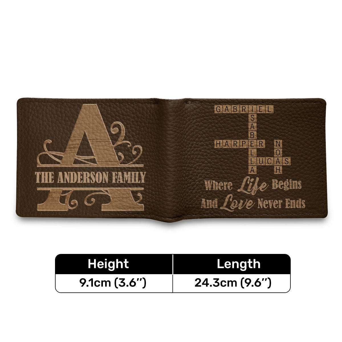 Where Life Begins And Love Never Ends | Personalized Folded Wallet For Men