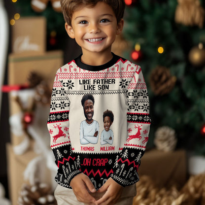 Like Father Like Son | Personalized Wool Sweater JSWSWPT1874L