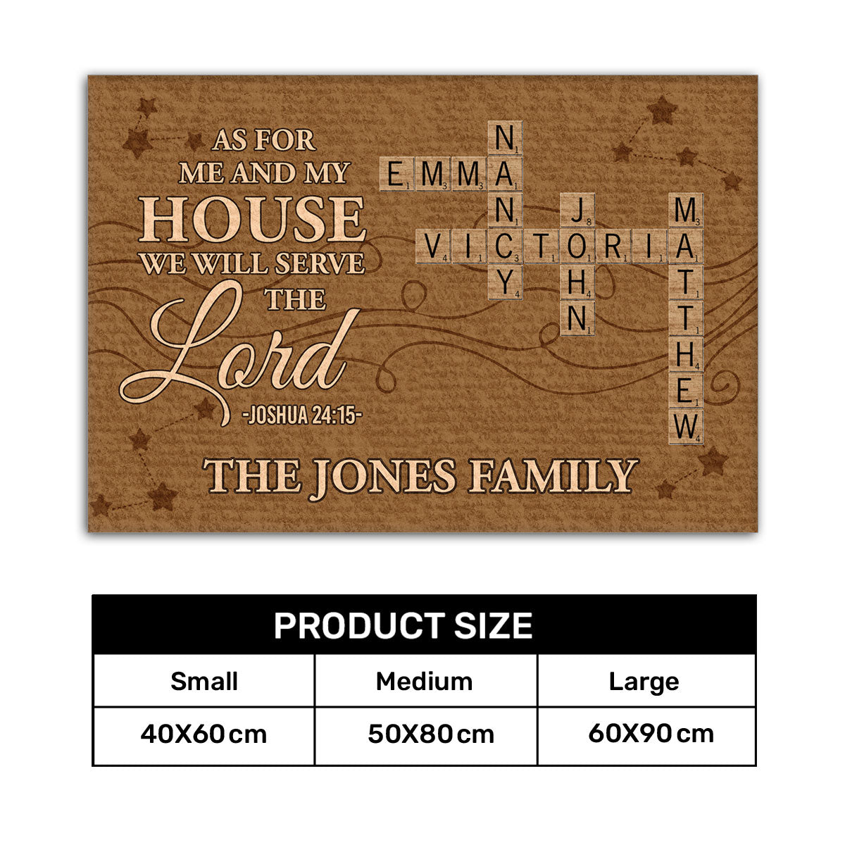 As For Me And My House We Will Serve The Lord | Personalized Doormat