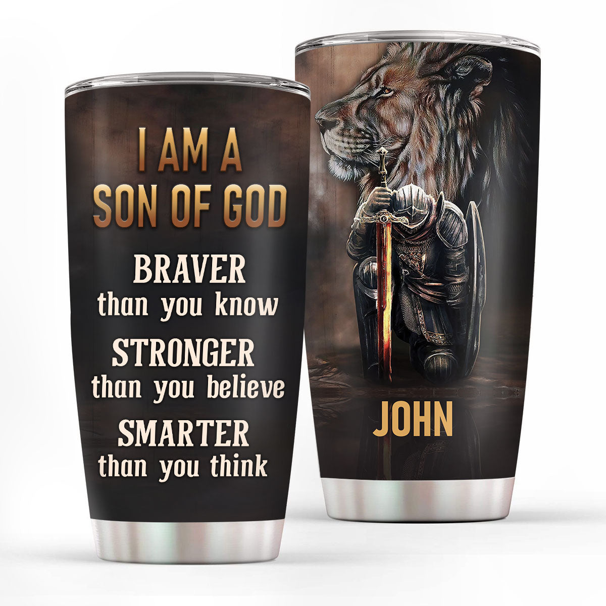 Jesuspirit | I Am A Son Of God | Spiritual Gift For Men | Personalized Stainless Steel Tumbler SSTHN155B