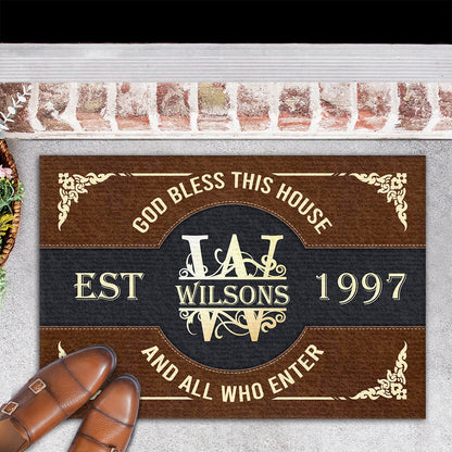 God Bless This House And All Who Enter | Personalized Doormat JSDMPT1799L