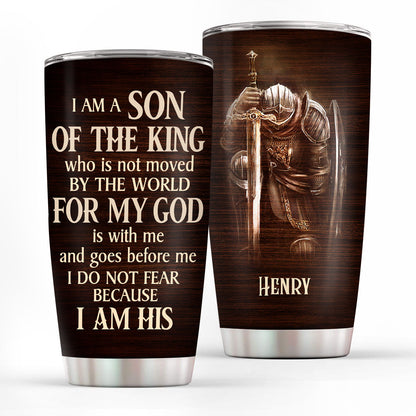 Jesuspirit | Personalized Stainless Steel Tumbler | For My God Is With Me And Goes Before Me | Spiritual Christian Inspirational Gift SSTM317D