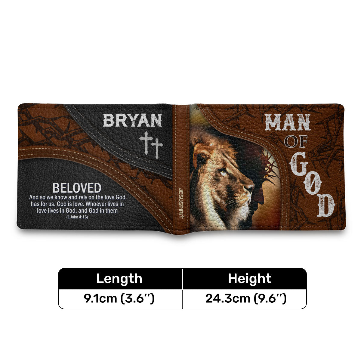 Man Of God | Personalized Folded Wallet For Men