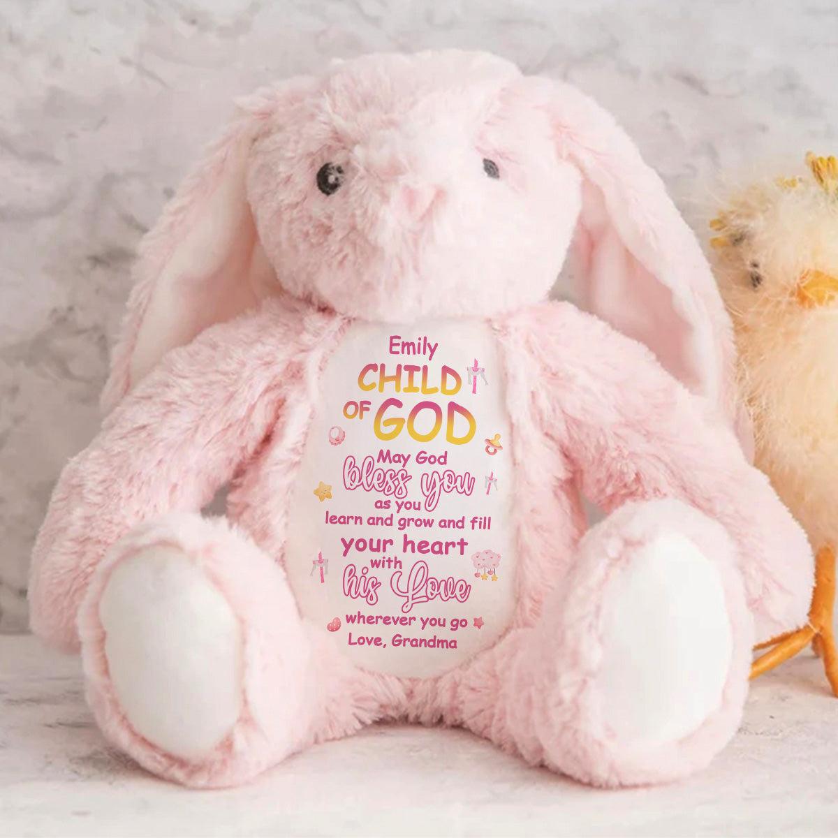 May God Bless You | Personalized Stuffed Bunny